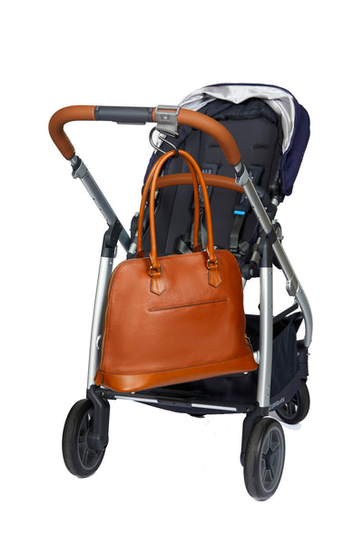 Amelie Leather Diaper Bag in Caramel