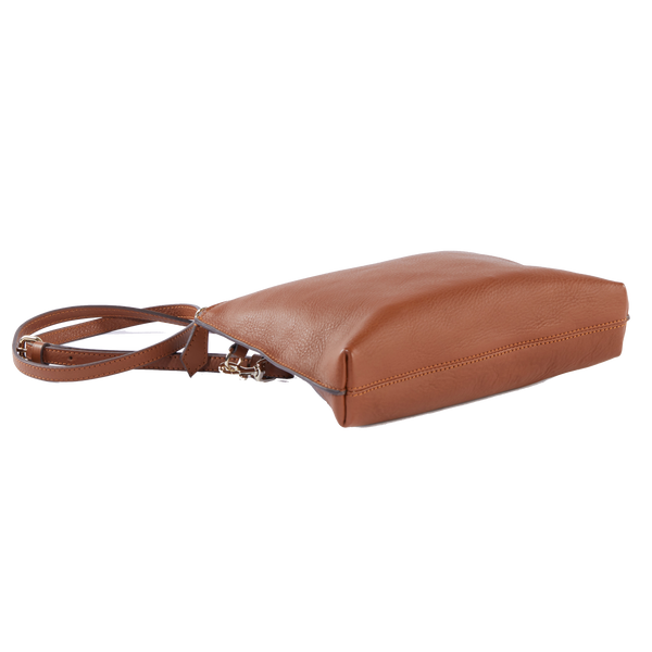 The Classic Cross-Body Bag in Caramel Leather - Alise Design