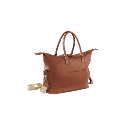 Collette Leather Diaper Bag and Backpack in Caramel