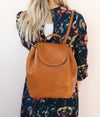 Belle Leather Backpack in Caramel