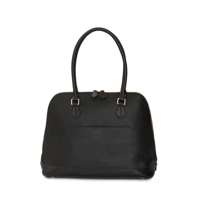 Amelie Leather Diaper Bag in Black