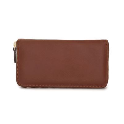 Zip-Around Wallet in Copper Leather
