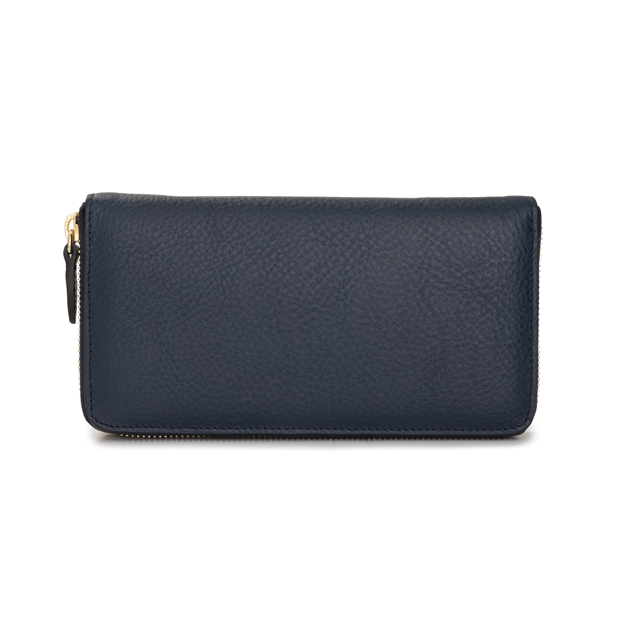 Zip-Around Wallet in Blue Leather