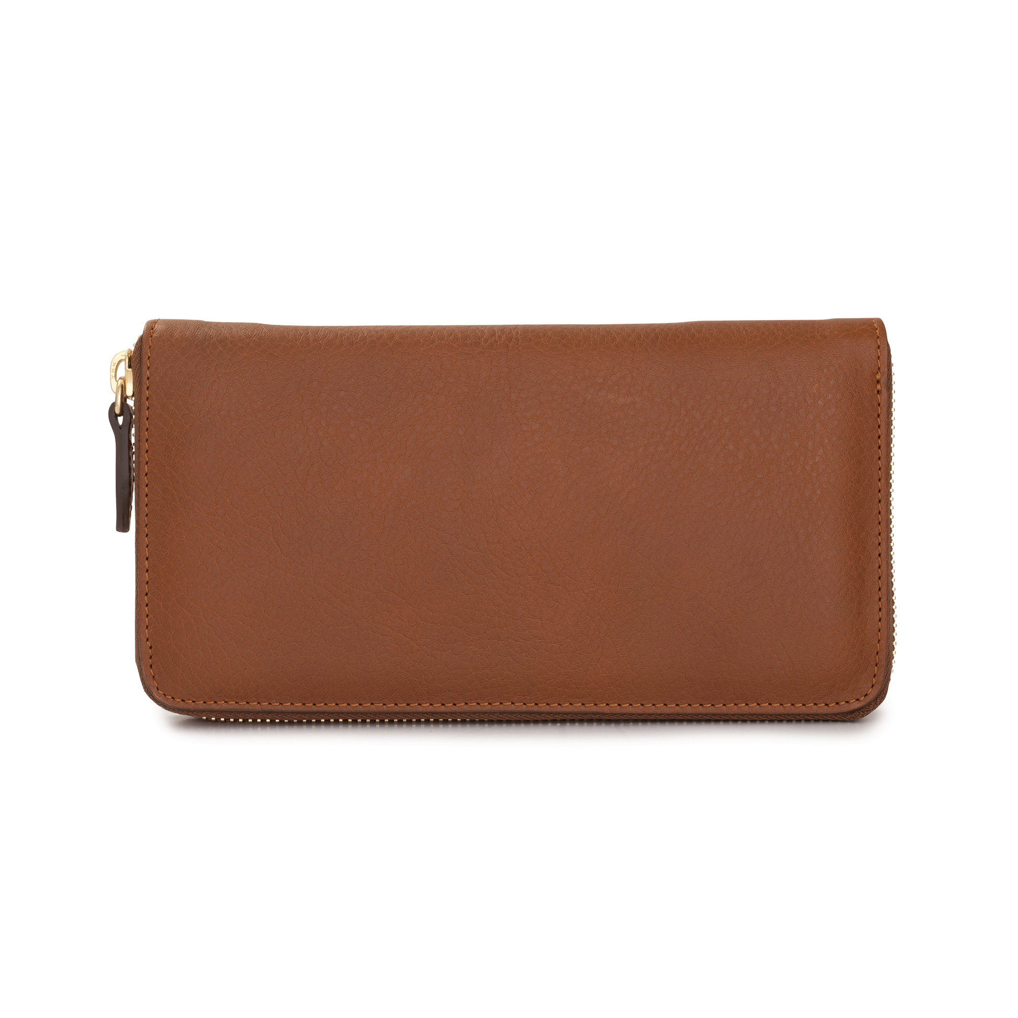 Zip-Around Wallet in Caramel Leather