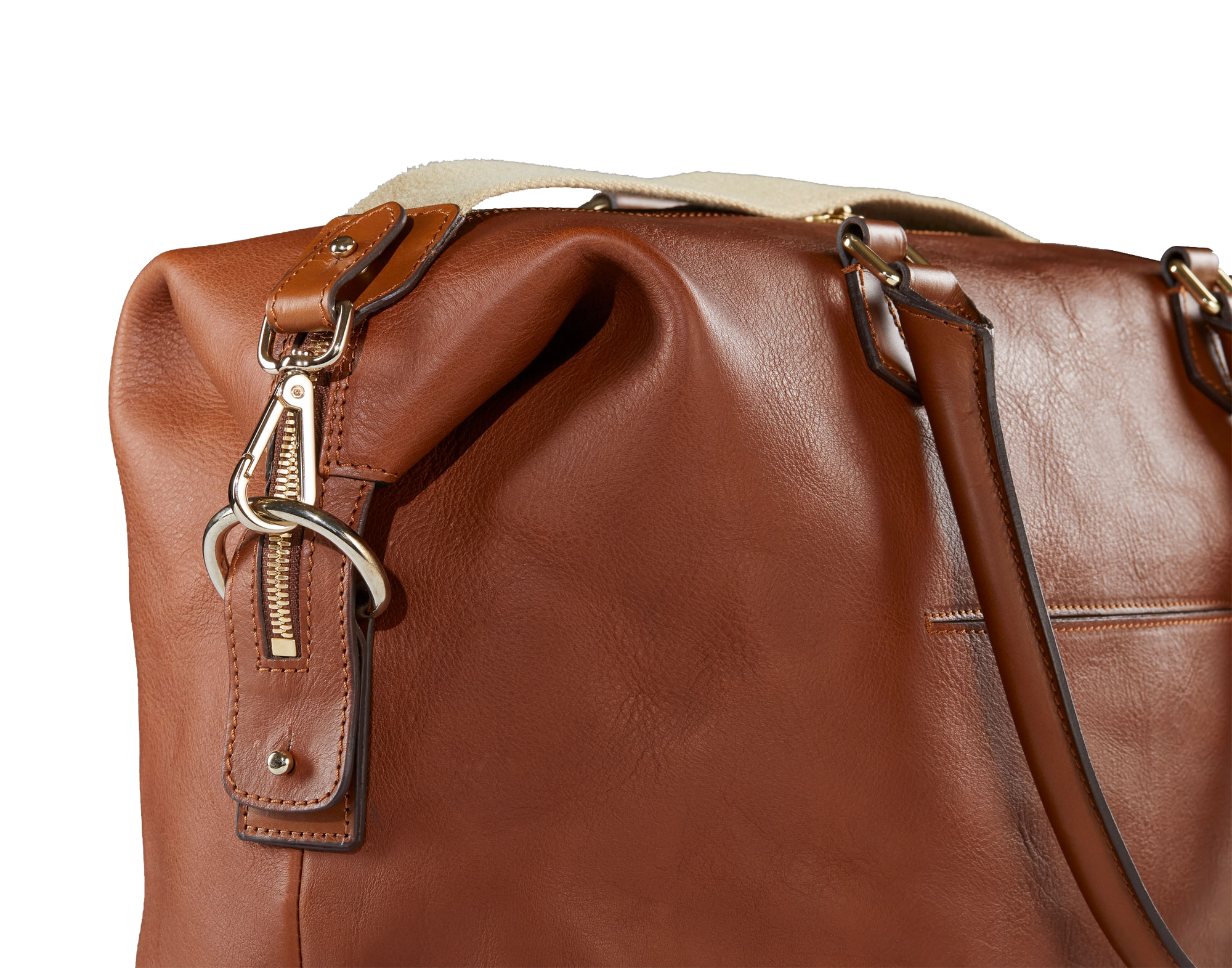Collette Hybrid Leather Diaper Bag in Black and Gold Alise Design