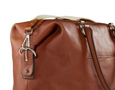 Collette Leather Diaper Bag and Backpack in Caramel